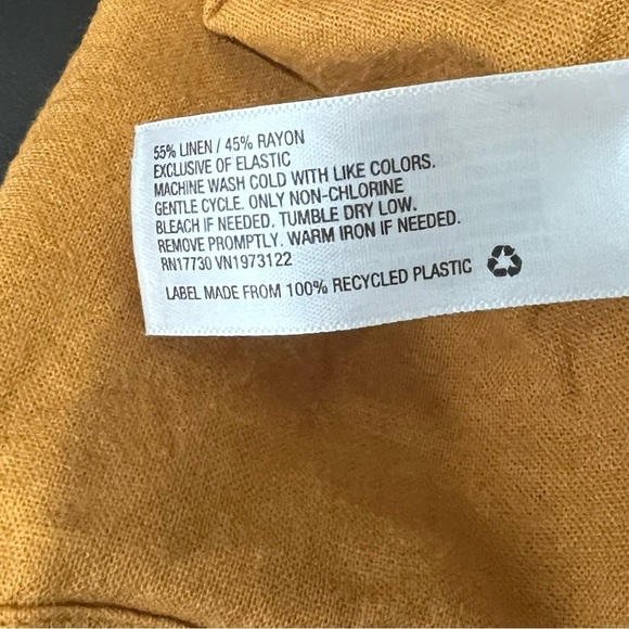 Universal Thread Womens M Linen Blend Mustard Yellow Romper Jumpsuit Pockets - Picture 10 of 15